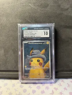 2023 BLACK STAR PROMO POKEMON X VAN GOGH #085 PIKACHU WITH GREY FELT HAT CGC 10 - Image 1