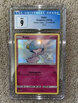 Ralts Pokemon TCG 2019 Hidden Fates SV34/SV94 Holo CGC 9 - Image 1