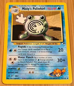 Misty's Poliwhil # 53/132 Uncommon Gym Heroes 2000 Pokemon EN N.Mi-Mint Vintage - Image 1