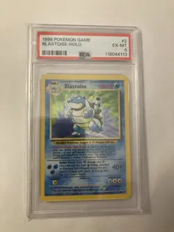 PSA 6 1999 Pokemon Blastoise Base Set Unlimited HOLO 2/102 - Image 1