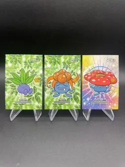 Oddish Gloom Vileplume Cracked Ice Holo Pokemon 2024 Pocket Book Set - Image 1