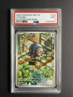 Lechonk 209 PSA 9 2023 Pokemon OBF EN Illustration Rare - Image 1