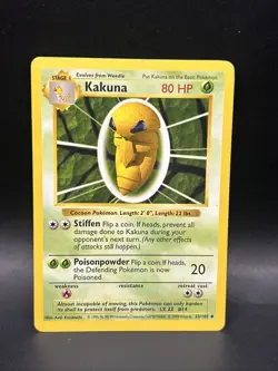 Pokemon TCG Kakuna (Base Set 33/102) Shadowless Uncommon - Image 1