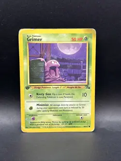 Pokemon TCG Grimer Fossil 48/62 Regular 1st Edition Common - Image 1