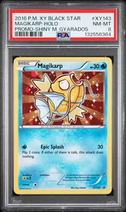 2016 P.M. XY Black Star XY143 Magikarp Holo Pokemon Promo PSA 8 - Image 1