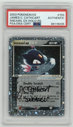PSA Signed James Carter Cathcart Pokemon Sneasel ex Ruby & Sapphire 103/109 Holo - Image 1