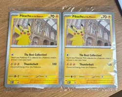 Pikachu at the Museum PROMO Pokemon Card X2 National History SEALED - Image 1