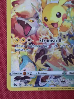 Pikachu CRZ 160 Deutsch Crown Zenith Pokemonkarte Near Mint Zenit Der Konige DE - Image 4