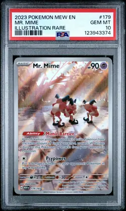 2023 POKEMON MEW EN-151 ILLUSTRATION RARE #179 MR. MIME PSA 10 - Image 1