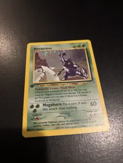 Pokemon TCG Heracross Neo Genesis Holo Card 6/111 1st Edition - Image 1