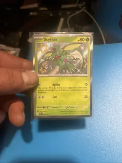 Pokemon TCG Scyther 095/091 Scarlet & Violet Paldean Fates Shiny Rare Pack Fresh - Image 1