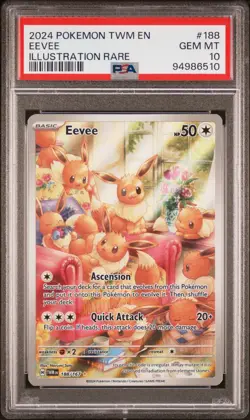 Pokemon Eevee TCG Twilight Masquerade Illustration Rare Card #188/167 PSA 10 - Image 1