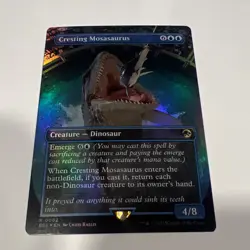 MTG Cresting Mosasaurus Borderless Jurassic Park Commander Foil - Image 1