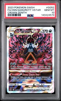 2023 Pokemon Sword & Shield Crown Zenith #GG52 Hisuian Samurott VSTAR PSA 10 - Image 1