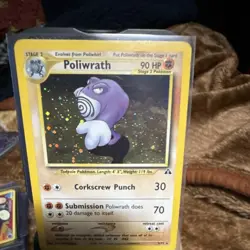 Pokemon Poliwrath Holo Rare Base Set 9/75 90 HP Wizards English TCG Card - Image 1