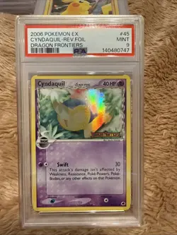 PSA 9 Cyndaquil 45/101 Reverse Foil 2006 EX Dragon Frontiers Pokemon Card - Image 1