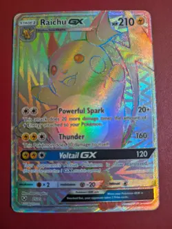 Pokemon Raichu GX 75/73 Shining Legends Rainbow Rare Card Near Mint Condition - Image 1