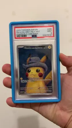 Pokemon Pikachu with Grey Felt Hat Van Gogh Full Art Promo SVP EN 085 PSA 9 Mint - Image 2