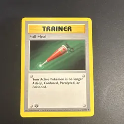 Pokemon TCG Full Heal 1st Edition Shadowless Base Set - Image 1