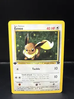 Pokemon TCG Team Rocket 1st Edition Regular Finish Eevee 55/82 D - Image 1
