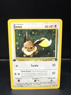 Pokemon TCG Team Rocket 1st Edition Regular Finish Eevee 55/82 D - Image 2