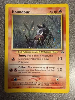 Pokemon TCG Houndour Holo Rare Neo Discovery 5/75 HP - Image 1