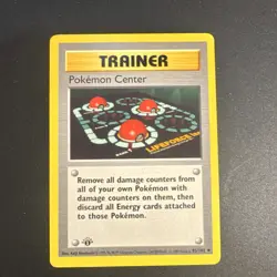 Pokemon TCG Pokemon Center Trainer 1st Edition Shadowless Base Set - Image 1