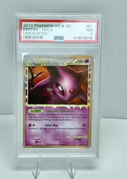Pokemon ESPEON PRIME - PSA 7 NM - HOLO 2010 HG/SS UNDAUNTED Ultra Rare #81/90 💜 - Image 1