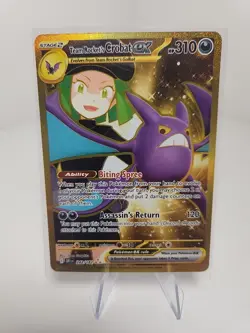 Team Rocket's Crobat ex 242/182 Gold Destined Rivals Hyper Rare Pokemon NM - Image 1