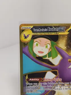 Team Rocket's Crobat ex 242/182 Gold Destined Rivals Hyper Rare Pokemon NM - Image 2