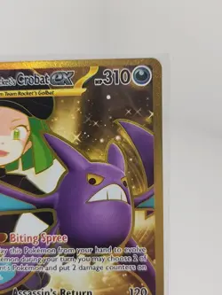 Team Rocket's Crobat ex 242/182 Gold Destined Rivals Hyper Rare Pokemon NM - Image 3