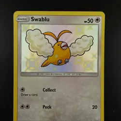 Swablu SV42/SV94 Pokemon Hidden Fates Shiny Holo Card - Image 2