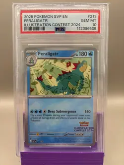 PSA 10 GEM Mint - Feraligatr #213 Pokemon Illustration Contest 2024 Promo , Grad - Image 1