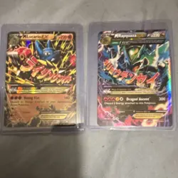 Lucario EX & Rayquaza EX Foil Pokemon TCG Card Lot - 2 English Standard Cards - Image 1