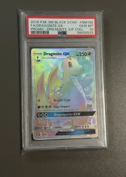 2018 Pokemon Dragon Majesty Dragonite GX Hyper Rainbow Promo Card SM156 PSA 10 - Image 3
