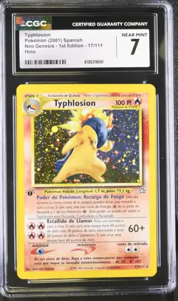 CGC 7 SPANISH Typhlosion Neo Genesis 1st Edition 17/111 Holo Pokemon Card - Image 1