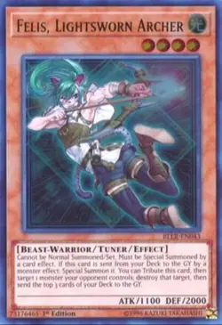 [ULTRA RARE] YuGiOh - Felis Lightsworn Archer - NM - BLLR-EN043 1st Edition - Image 1