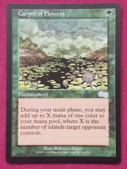 Magic The Gathering URZA'S SAGA CARPET OF FLOWERS green card MTG - Image 1