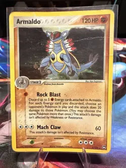 Pokemon Armaldo 120HP EX Power Keepers 3/108 Holo Rare Mach Claw Card(DMG) - Image 1