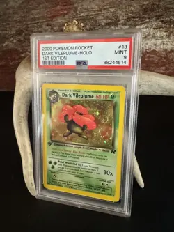 2000 POKEMON ROCKET 1ST ED #13 DARK VILEPLUME-HOLO PSA 9 !!! SWIRL!!!! - Image 1