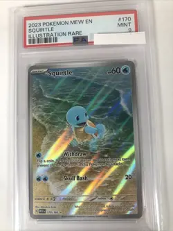 Pokemon Squirtle 170/165 Sv: Scarlet & Violet 151 Illustration Rare Holo PSA 9 - Image 1