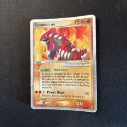 Pokemon TCG Groudon EX EX Crystal Guardians 93/100 Holo Rare EX HP Damaged - Image 1