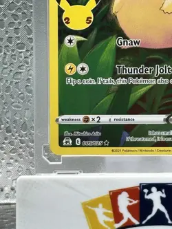 PIKACHU 2021 POKEMON SWORD & SHIELD CELEBRATIONS FULL ART HOLO 005/025 - Image 5