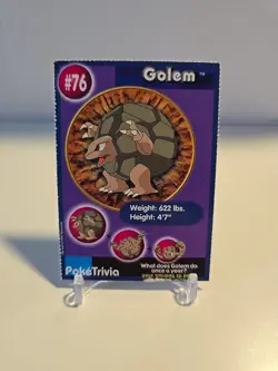 Pokemon Burger King PokeTrivia Perforated Golem #76 - Image 1