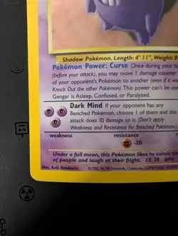 Pokemon TCG Gengar Fossil Holo Card 5/62 Unlimited Rare - Image 5