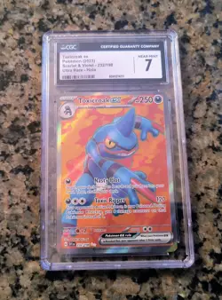 Toxicroak EX Full Art Pokemon Card CGC 7 NEAR MINT Scarlet & Violet 232/198 2023 - Image 1