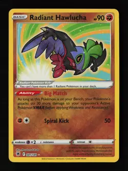 Radiant Hawlucha 081/189 Radiant Rare Holo SWSH10: Astral Radiance Pokemon Card - Image 1
