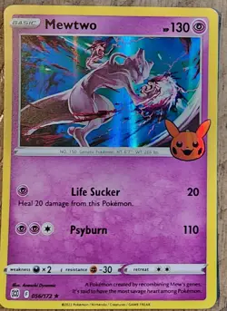 Pokemon TCG Mewtwo Holo Promo (Trick or Trade Halloween) 056/172 Stamped Pumpkin - Image 1