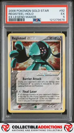 2006 Pokemon Ex Legend Maker #92 Registeel Holo Ex PSA 5 - Image 1
