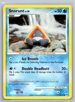 Snorunt 2009 Pokemon Arceus Double Headbutt HP50 75/99 Common - Image 1